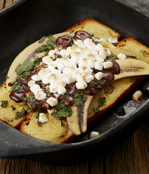 Decadente banaan op de barbecue (BBQ)