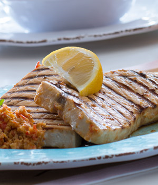 Zwaardvis met citroen en gember