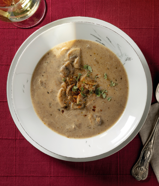 Romige champignonsoep met tijm