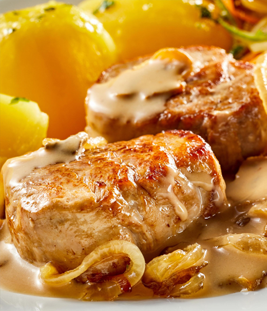 Varkensmedaillons met saus van kloosterbier