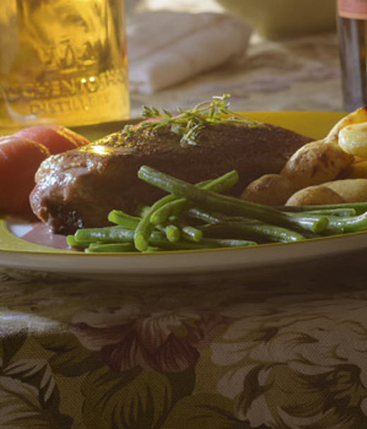 Eend met een saus van port